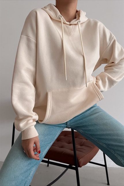 Kangaroo Pocket Comfort Sweatshirt Stone