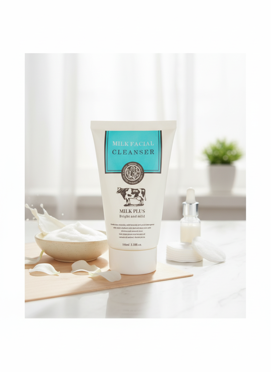 Milk Facial Cleanser Bright & Mild - Natural Skincare with Organic Blend (100ml)